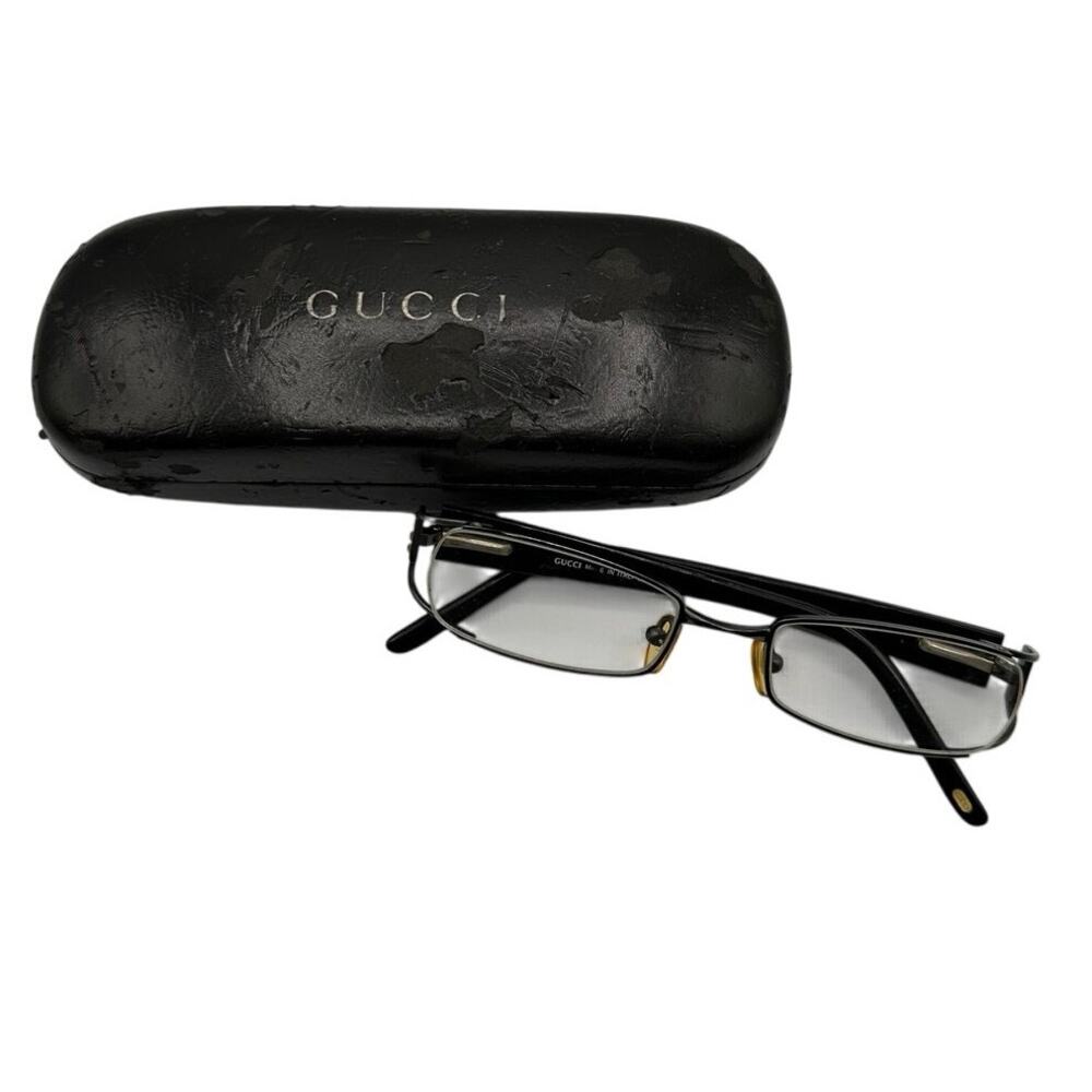 Gucci Eyeglasses Frames Only Skinny Lens W Case Fair Condition